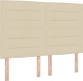 vidaXL - LED Boxspring Bed with Mattress - Cream - 160 x 200 cm - Fabric