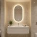 Miroir de salle de bain avec éclairage LED, 50x90 cm, ovale, anti-buée, dimmable