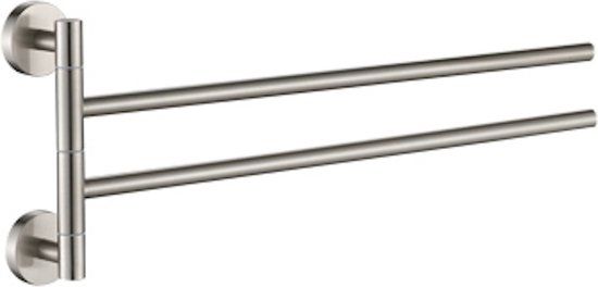 Plieger Vigo Handdoekhouder - 45 cm - Dubbel - RVS - Geborsteld Chroom