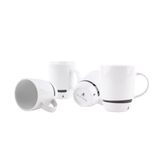 Scalpers Thuis, set van 4 kopjes met doodshoofd, 330 ml, wit porselein