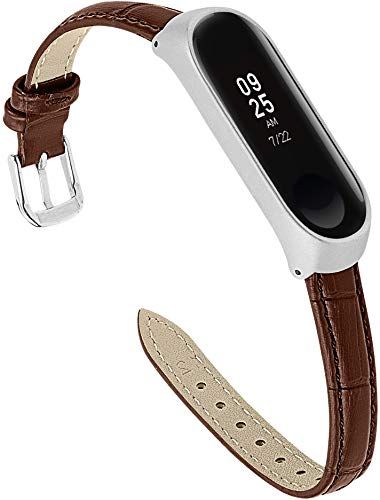 Gransho Leather Strap for Xiaomi Mi Band 3 / Mi Band 4 (Pattern 2)