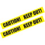 Henbrandt Caution! Keep out! Markeerlint/afzetlint - 2x - 6m - geel/zwart - kunststof