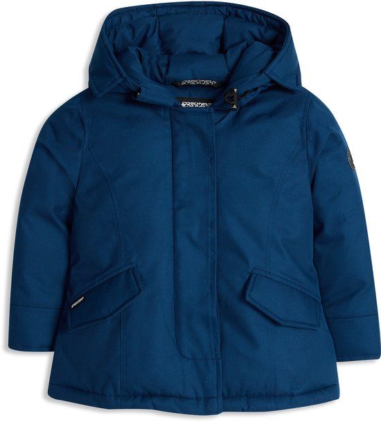 4President Peggy-Blue-110 Parka met capuchon voor kinderen, blauw, maat 110