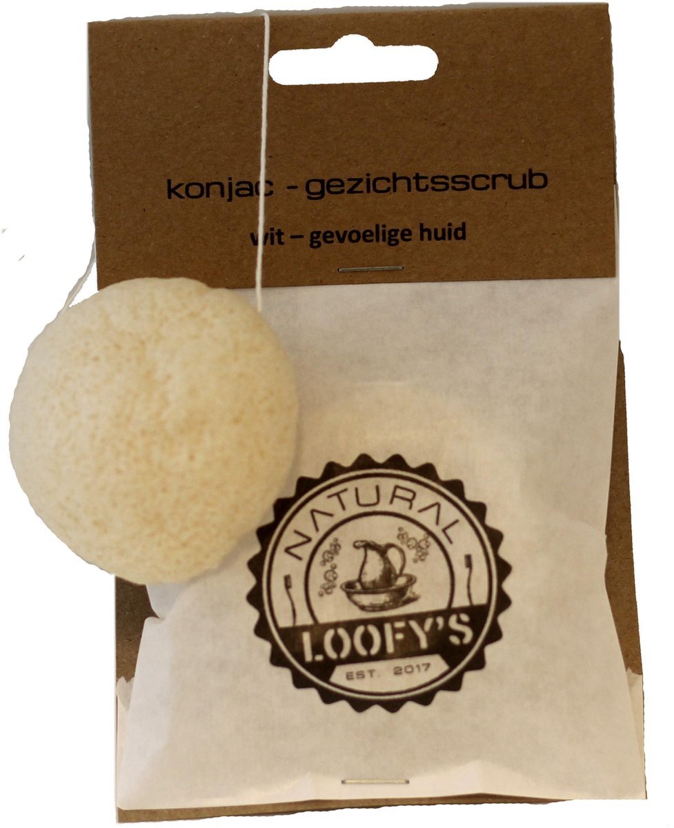 Loofy's Konjac spons wit 30gr. Gevoelige huid