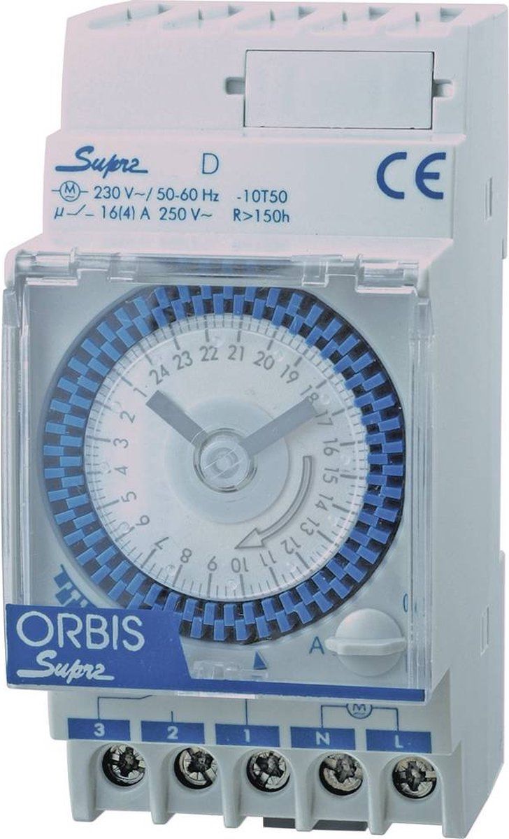 ORBIS Zeitschalttechnik SUPRA D DIN-rail schakelklok Analoog 230 V/AC - Lichtgrijs