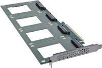 InLine PCIe kaart naar 4x interne U.2 NVMe SFF-8639 - Bifurcatie, PCIe x16