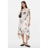 Desigual midi jurk met print - ecru