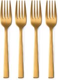 Alpina Gebaksvorkjes - 4x stuks - goud - RVS - taartvorkjes - 15 cm