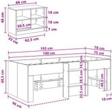 vidaXL Loft Bed Frame met Kast met plank 3 st Oud hout Bewerkt hout