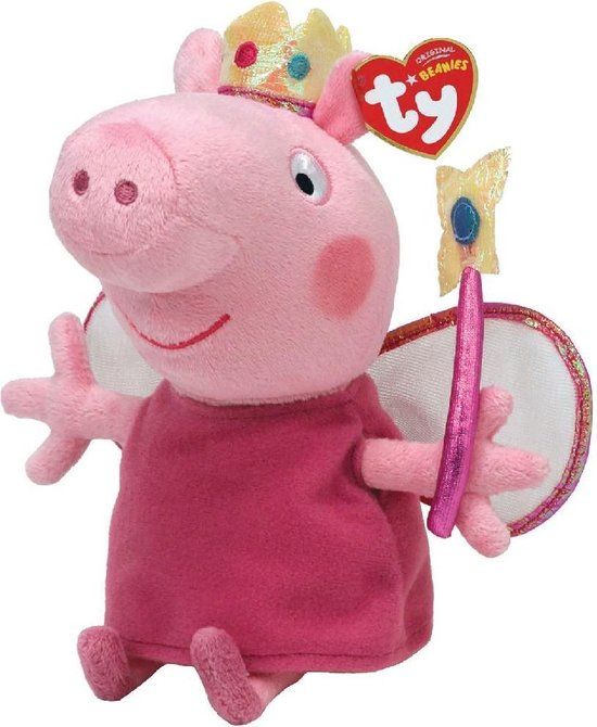 TY Original Beanies Peppa Pig Knuffel Peppa Prinses 15 cm