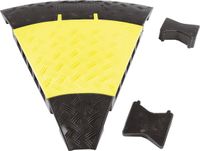 Merkloos / Sans marque Defender 45° bocht voor Kabelbrug Midi, 550 x 470 x 50 mm, Kunststof, Geel/Zwart