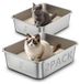 Merkloos Kattenbak Kattentoilet - Roestvrij staal - 45 x 35 x 15 cm