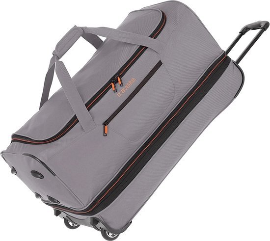 travelite Basics Wheeled Duffle 70 Expandable grey / green Reistas Groen