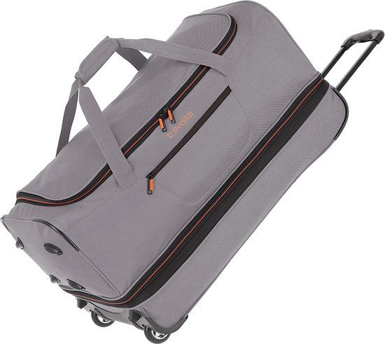 Travelite Basics Wheeled Duffle 70cm Expandable - Grey/Orange