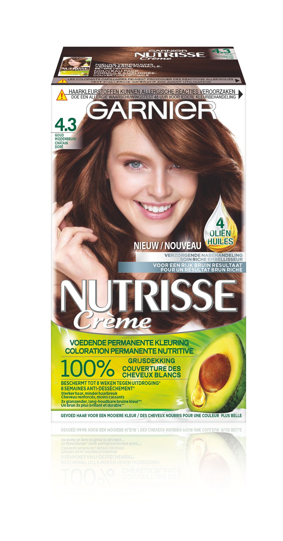 Garnier Nutrisse Ultra Crème 4.3 Goudbruin - Permanente Haarkleuring