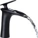 Merkloos Holland Connections Fonteinkraan Waterval Badkamer Kraan 1 Gat - Montage - Hot Koud - Wastafel Mengkraan - Enkele Hendel - Messing Kraan - Mat Zwart Afwerking LK61106