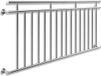 Monzana Franse Balkonreling – Edelstaal 90x156cm 7 Spijlen - Zilver