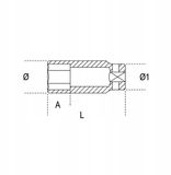 Beta 720L/13 Slagdoppen Lange 1/2" 13mm Chroom-vanadiumstaal