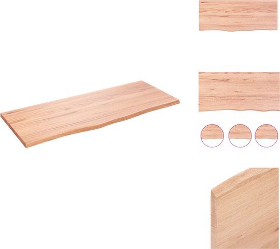vidaXL Wandschap - 100x40x(2-6)cm - behandeld - massief - eikenhout - lichtbruin