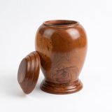 Urn Store Smulders Verhuur & Handelsonderneming B.V. Houten Urn Groot 3 liter Klassiek Ovaal Diepbruin Hout Met Voet