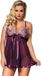 Subblime - paars doorschijnend lingerie jurkje - maat L/XL