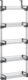 vidaXL Deurorganizer met 5 schappen 52x20x135 cm aluminium