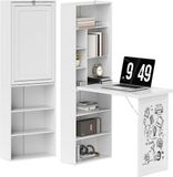 Homcom Bureau met planken 98x51x153cm MDF Wit