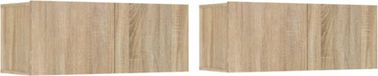 vidaXL Tv-meubels 2 st 80x30x30 cm bewerkt hout sonoma eikenkleurig