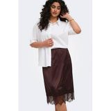 ONLY CARMAKOMA Plus Size midi rok - donkerbruin