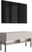 3xE living meuble TV 100 cm, aspect cachemire, pieds noirs droits, éclairage LED blanc