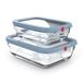 Tefal oneClick Glass N1240510 set de 2 boîtes de conservation, rectangulaire, bleu