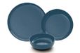 Elegante 12-delige dinerset, donkerblauw porselein, 4 serviesborden (27 cm), 4 borden (20 cm), 4 kommen (15 cm), magnetron- en vaatwasmachinebestendig, stijlvol en duurzaam