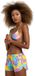 Arena Dames zwemshort Allover Lily Yellow Multi L