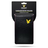 Lyle and Scott Premium lederen Yardage Boekenhouder, golfgeschenken, tweekleurige golfscorekaarthouder met potloodsleuf, elastische banden, stiksels - ideaal golfgeschenkaccessoire