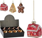 Marque non spécifiée Pendentif Figurine de Noël 6cm présentoir de 12 pièces multicolore