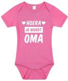 Bellatio Decorations Shoppartners Bv Hoera je wordt oma tekst baby rompertje roze meisjes - Kraamcadeau - Babykleding 80