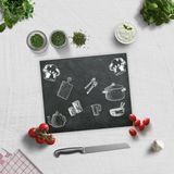 DECORITA Krijtbord Tempered Glas Snijplank 29cm x 34cm - Glassnijplank