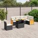 Prolenta Maison Exclusive - Tuinset voor de tuin, 7-delig, met kussens, zwart, van polyrotan