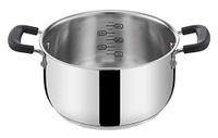 Lagostina Braadpan van staal 18/10 met dubbele siliconen handgrepen, pan voor inductie, gas en oven tot 210°, 22 cm