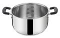 Lagostina Braadpan van staal 18/10 met dubbele siliconen handgrepen, pan voor inductie, gas en oven tot 210°, 22 cm