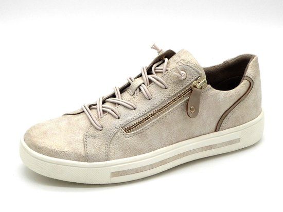 Jana Dames Sneaker - 23660-949 Beige/Goud - Wijdte H - Maat 38