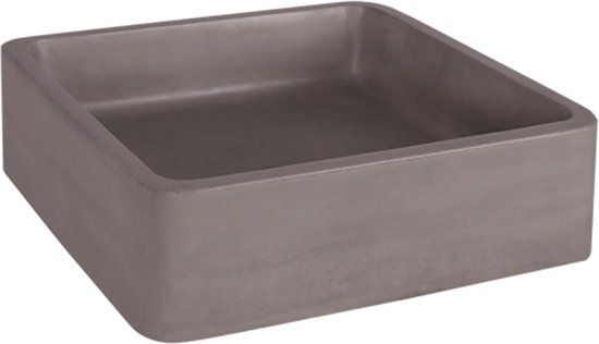 Differnz Marba Concrete Washbasin - Light Grey - Square - 40x40x12cm