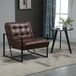 Fauteuil Chesterfield Relax Salon, Dossier Et Assise Capitonnés, Piètement Métal Noir, Revêtement Simili Cuir Chocolat, Fauteuil Confortable Design Classique