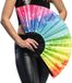 Boland - Waaier Rave vibe XL Multi - Volwassenen - Unisex - Opvouwbaar - UV blacklight - Zomer accessoire