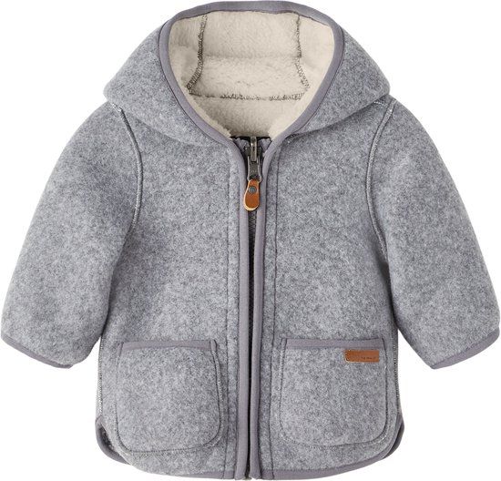 NAME IT NBNMILY Jacket2 Baby Jas - Grey Melange - Maat 62 - Unisex