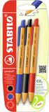 STABILO pointball - Balpen - Navulbaar - Set Met 3 Kleuren - Blister