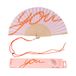 Fisura – Waaier met de tekst “you”. Ventilateur à main en bois avec une couleur rose et orange ludique. Incluant système de suspension. Taille : 42,5 x 23 cm.