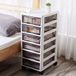 BAKAJI 6-Laden Commode met Transparant Polypropyleen Laden en Witte Structuur