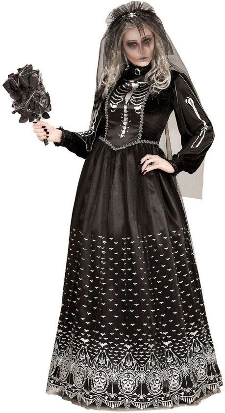 Widmann Spook & Skelet Kostuum Skelet Bruid Caroletta Vrouw Small