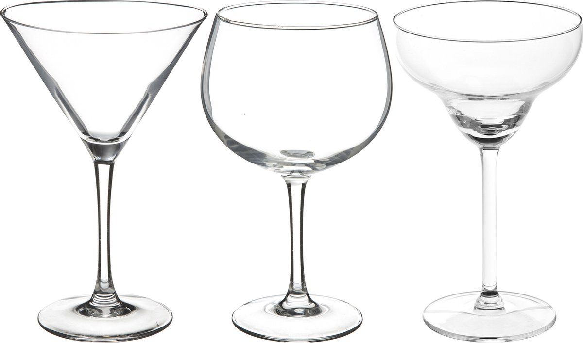 Secret de Gourmet Cocktailglazen set - gin/martini/margarita glazen - 12x stuks